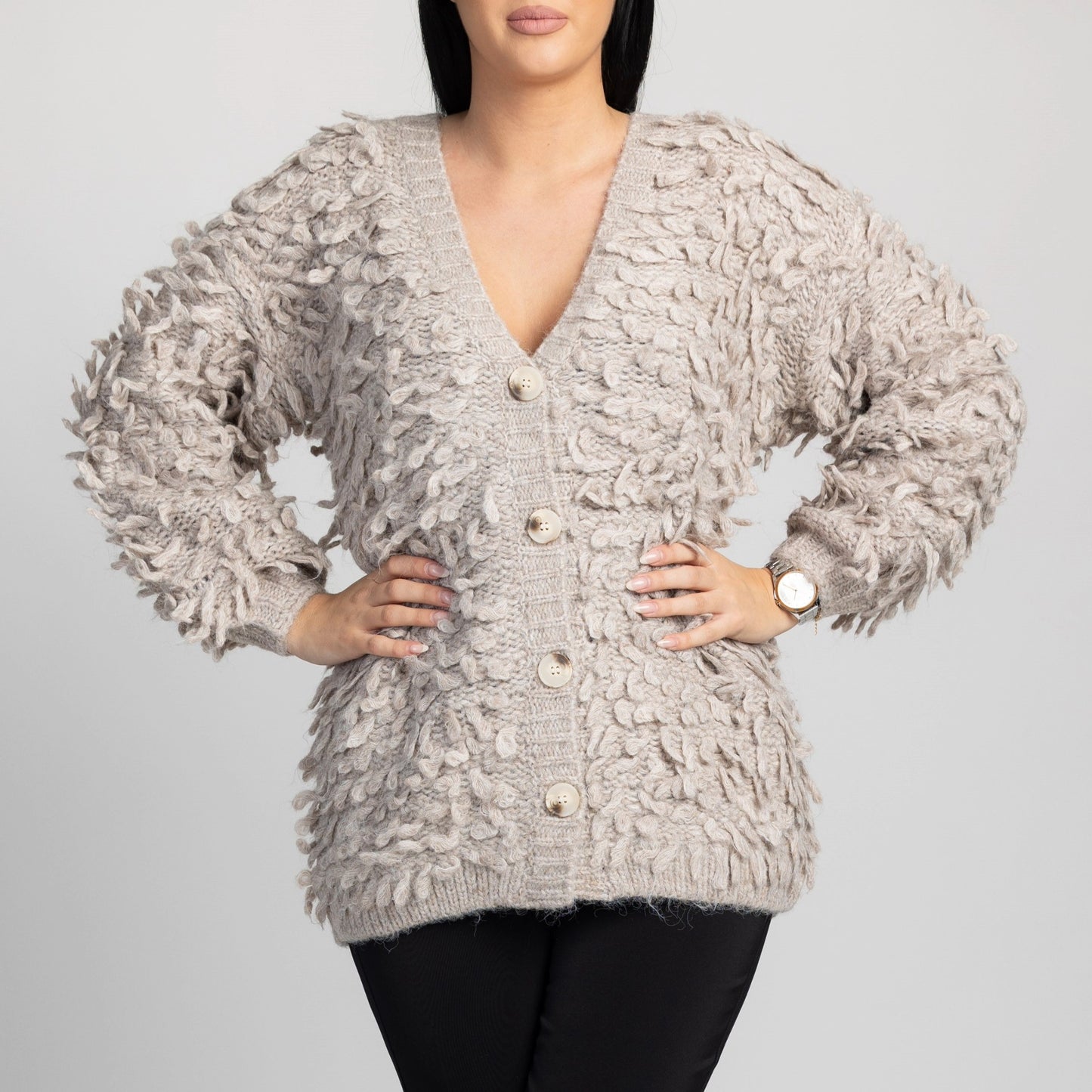 Kardigan Velura Rjava